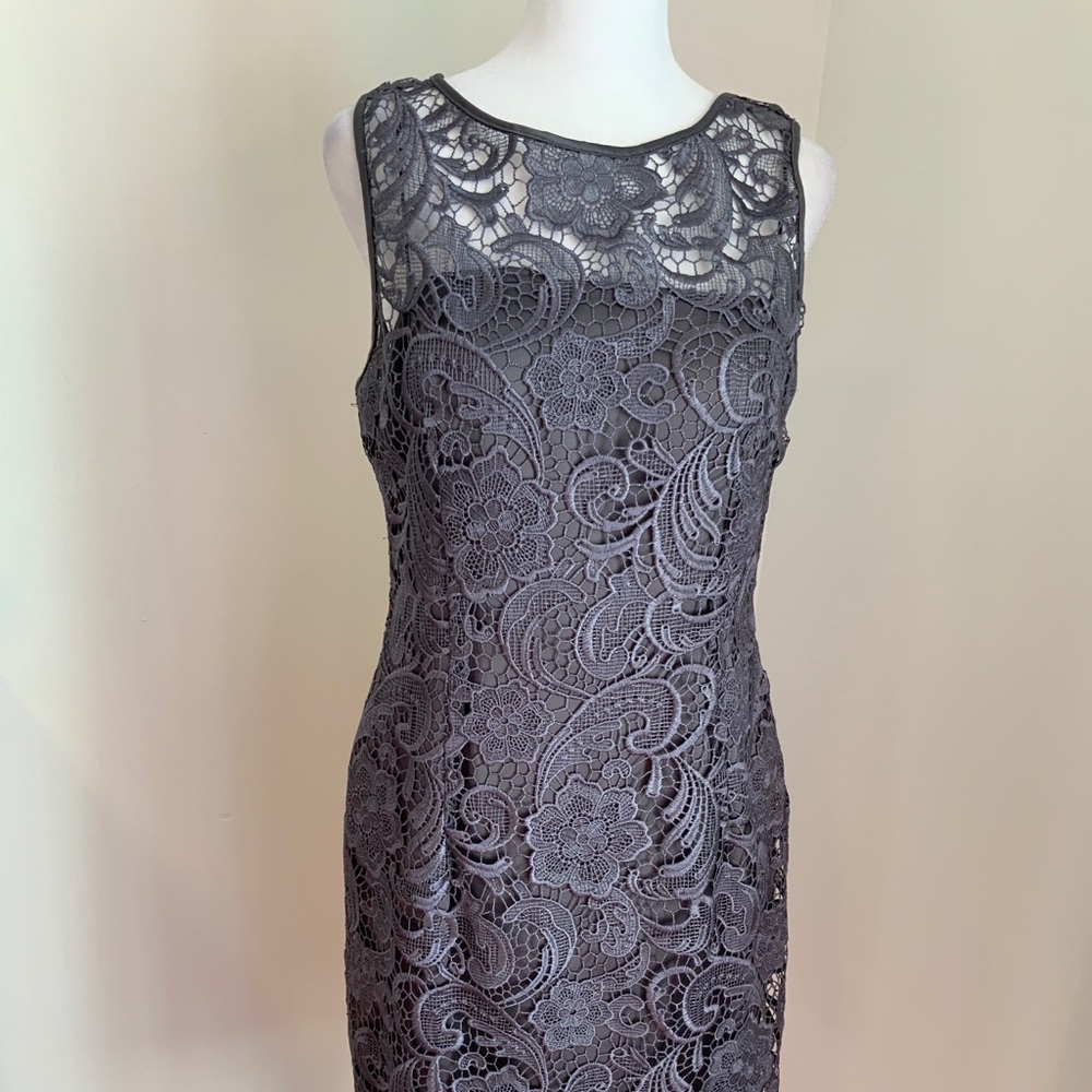 Adrianna Papell gray cocktail dress size 8